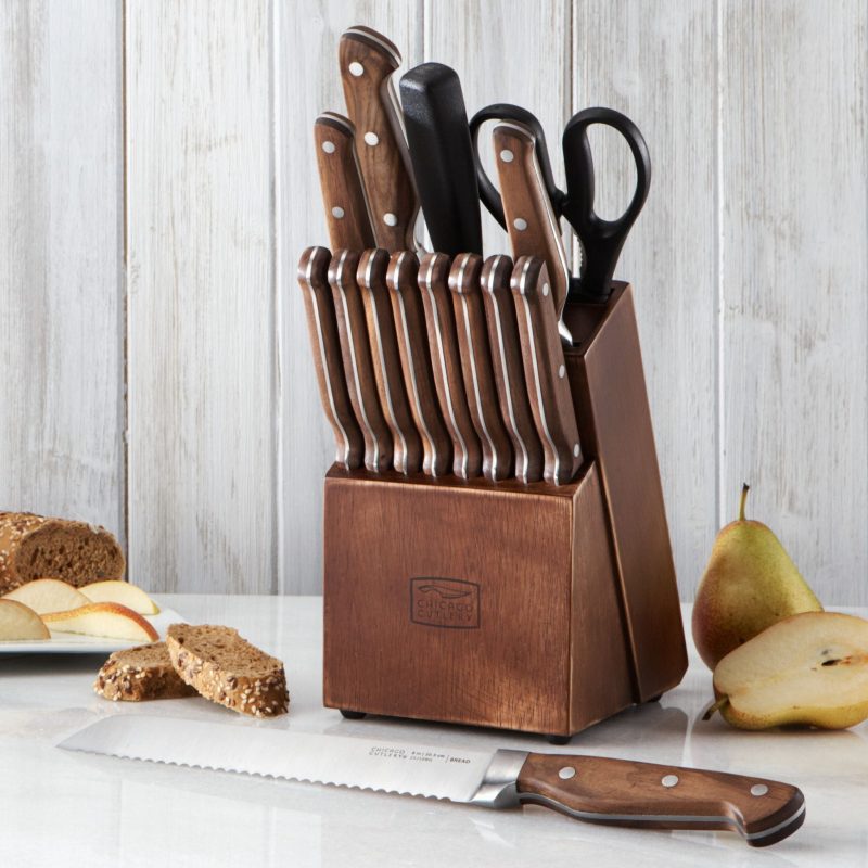 1134513 CC Cutlery Lifestyle Square Precision Cut Walnut 15 Piece Set 1