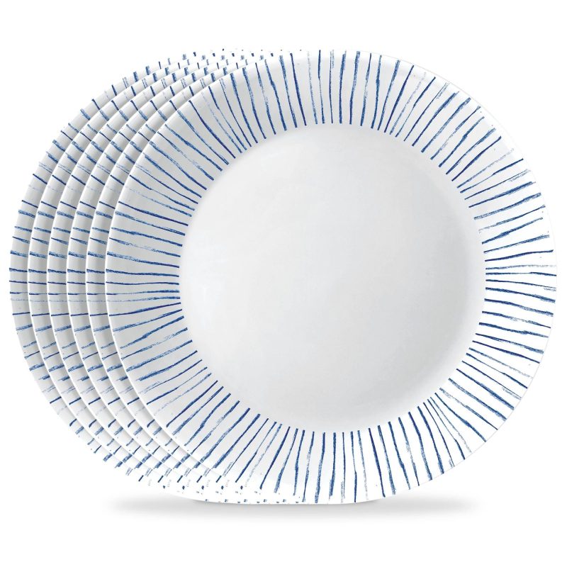 CO 1149404 BotanicalStripes 6p Dinner Plate Set ATF Square Tile1