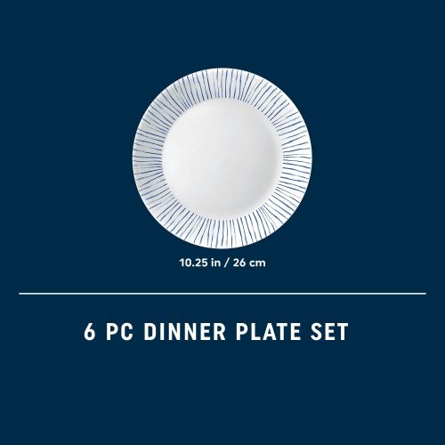 CO 1149404 BotanicalStripes 6p Dinner Plate Set ATF Square Tile5